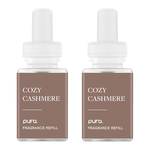 Pura Home Diffuser Refill, 2 Pack, Cozy Cashmere | Scent Refill for Pura Home Smart Plug-In Wall Diffusers, Clean and Safe, Long-Lasting Fragrance for Home and Office