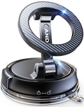 Compact Foldable Car Phone Holder for Magsafe [78+LBS Strongest Suction & 2400gf Strongest Magnetic] 360° Adjustable Car Phone Mount, Bedstand & Desk Mounts for iPhone 18-12 Pro Max (Carbon Fiber)