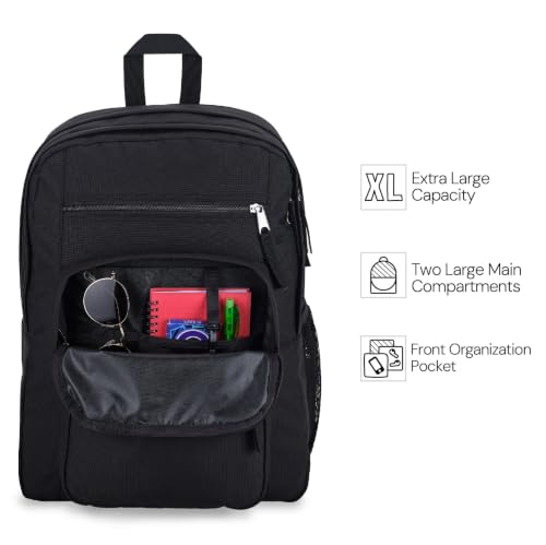 JanSport Laptop Backpack - Computer Bag with 2 Compartments, Ergonomic Shoulder Straps, 15” Laptop Sleeve, Haul Handle - Black