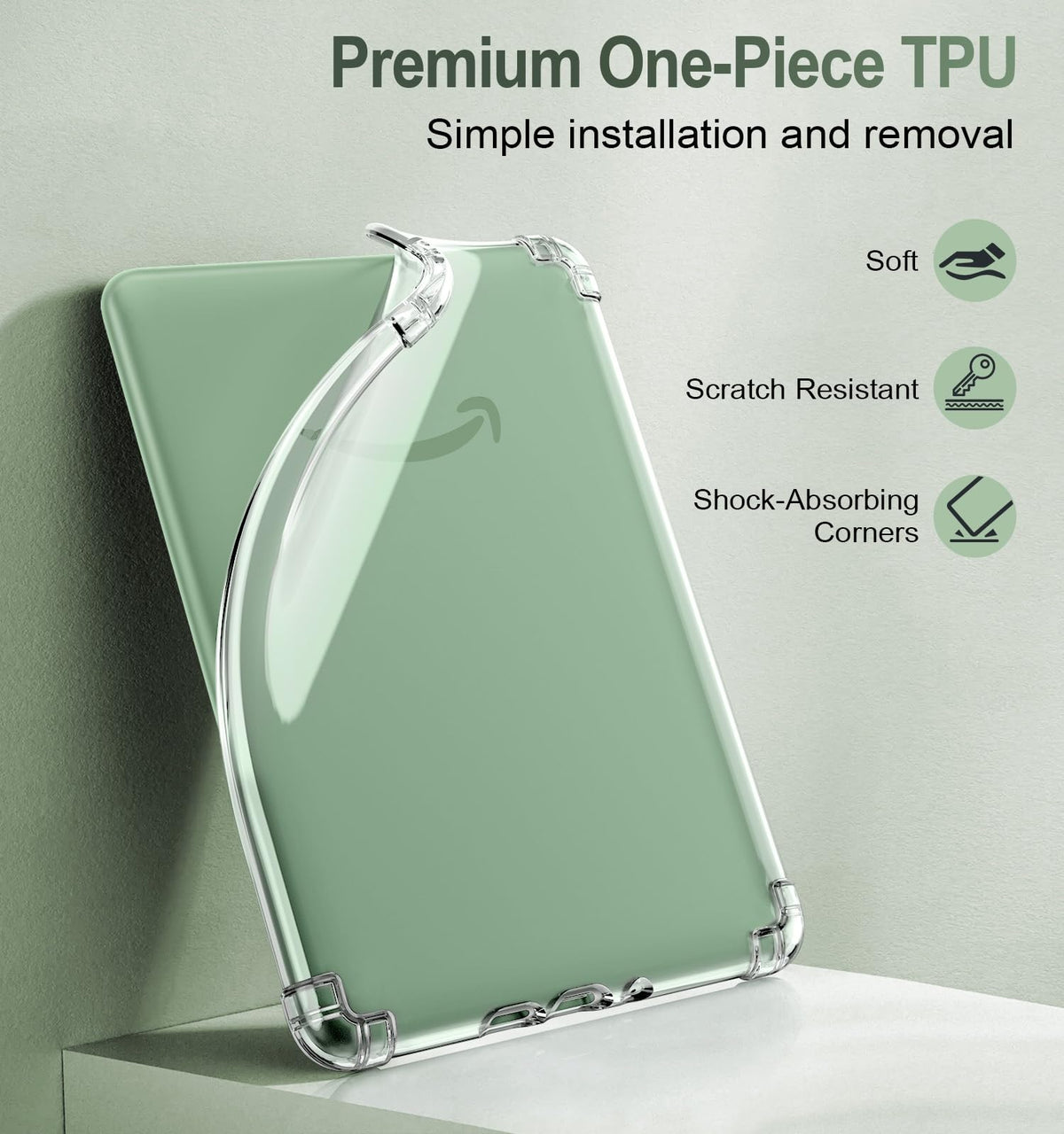 MoKo Case for 6" Kindle (11th Generation-2024/2022),Clear