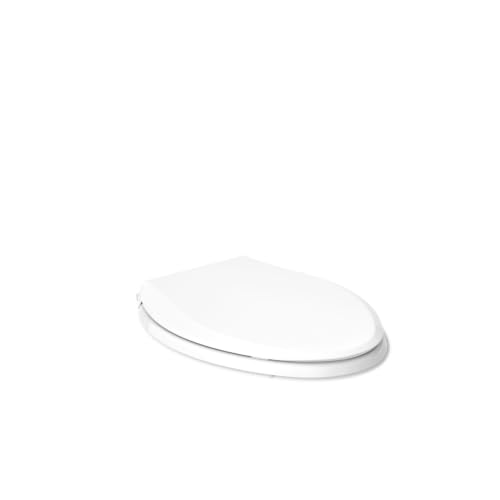 KOHLER Cachet ReadyLatch Elongated Slow Close Toilet Seat, White | 4636-RL-0, Quiet Lid, Contoured Grip-Tight Bumpers Installation Hardware, Apartment Essentials