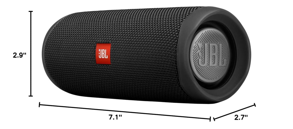 JBL FLIP 5, Waterproof Portable Bluetooth Speaker, Black, Small | Sounds better than ever, Bring the party anywhere, Make a splash with IPX7 waterproof design, A rainbow of colours