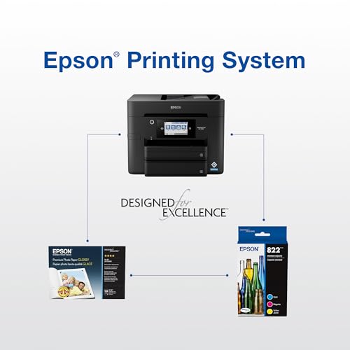 EPSON 822 DURABrite Ultra Ink High Capacity Black & Standard Color Cartridge Combo Pack (T822XL-BCS) Works with WorkForce Pro WF-3820,3823, 4820, 4830, 4833, 4834