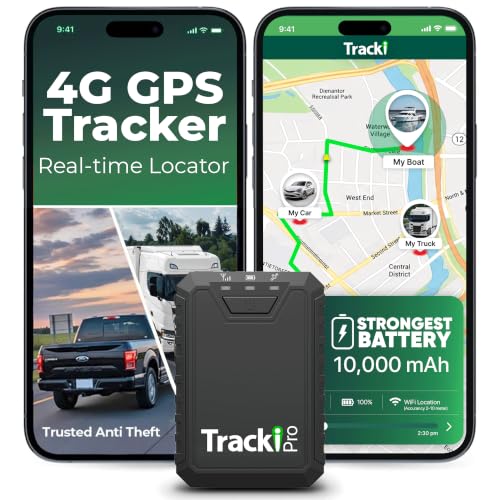 Tracki Pro GPS Tracker for Vehicles, 4G LTE, Long Battery Life | Magnetic, Assets & Car Real-Time Tracking, Subscription Required, Cancel Anytime, Hidden