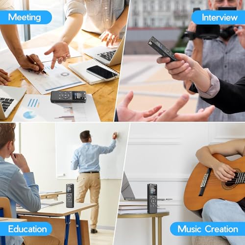 Tonfarb 64GB Digital Voice Recorder with Playback,Audio Recording Device | for Lectures Meeting/Classes/Interviews,Tape Recorder with Voice Activated,Password,Noise Reduction,A-B Repeat,MP3 Player Etc
