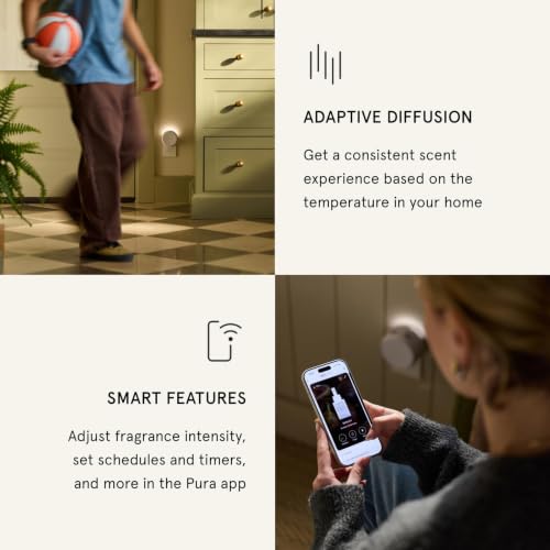 Pura Home Diffuser Refill, 2 Pack, Cozy Cashmere | Scent Refill for Pura Home Smart Plug-In Wall Diffusers, Clean and Safe, Long-Lasting Fragrance for Home and Office
