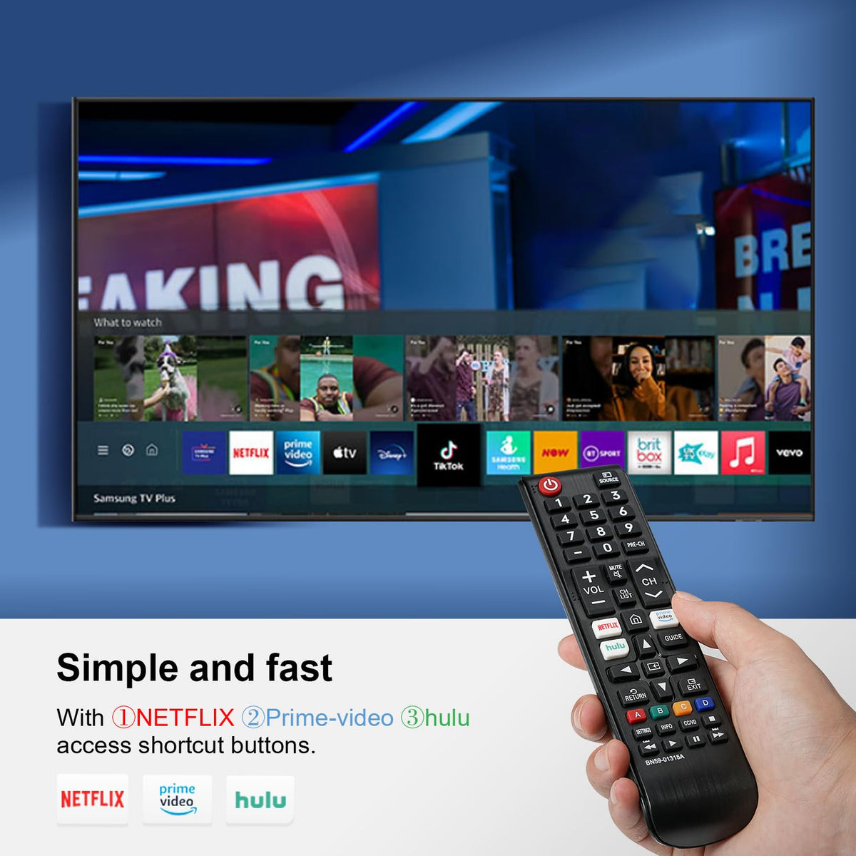 Vtinvan Universal Remote Control for Samsung Smart TV Replacement