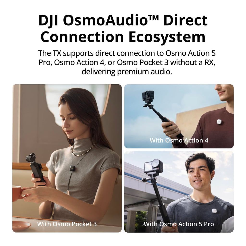 DJI Mic Mini (2 TX + 1 RX + Charging Case), Ultralight, Detail-Rich Audio | 48h Use, Noise Cancelling, Automatic Limiting, Wireless Microphone for Camera/iPhone/Android, Vlog, Streaming