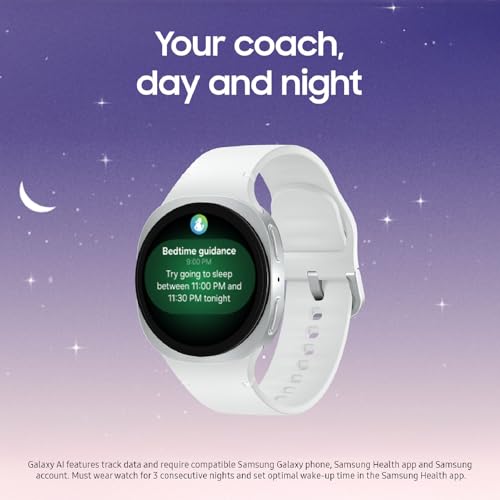 Samsung Galaxy Watch 8 40mm Bluetooth Smartwatch, Cushion Design, Quick Button, Sleep Coaching, Now Bar, Running Coach, Energy Score, Graphite [US Version, Amazon Exclusive 2Yr Warranty]