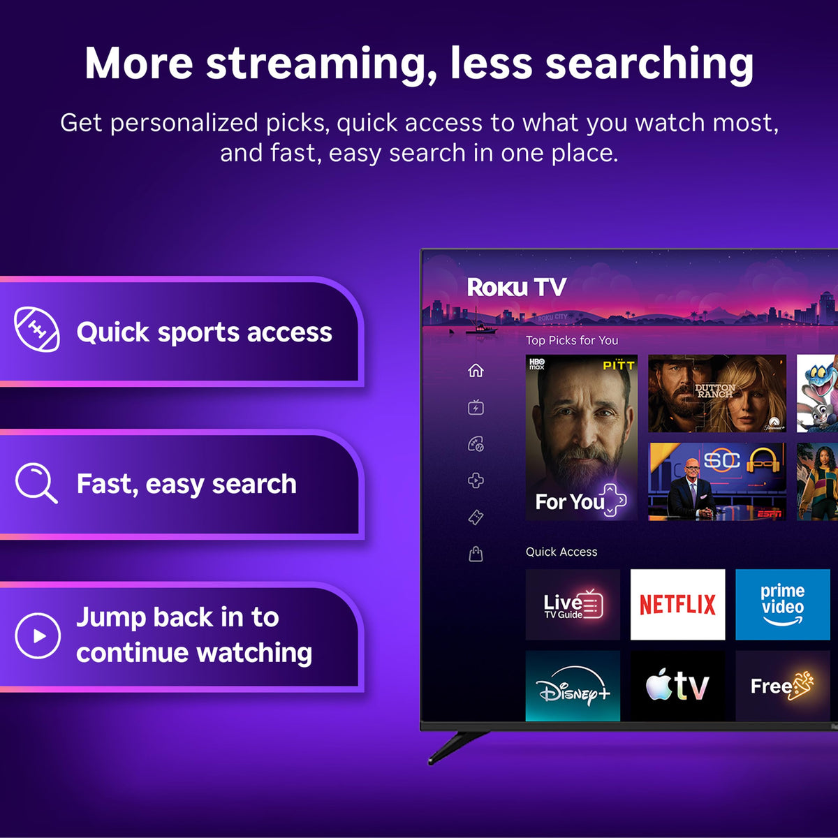 Roku 32-Inch Select Series Smart TV 2026-1080p Full HD TV - RokuTV | Flat Screen LED Television with Voice Remote, Wi-Fi & Bluetooth Headphone Mode - Streaming Live Local News Sports & Movies
