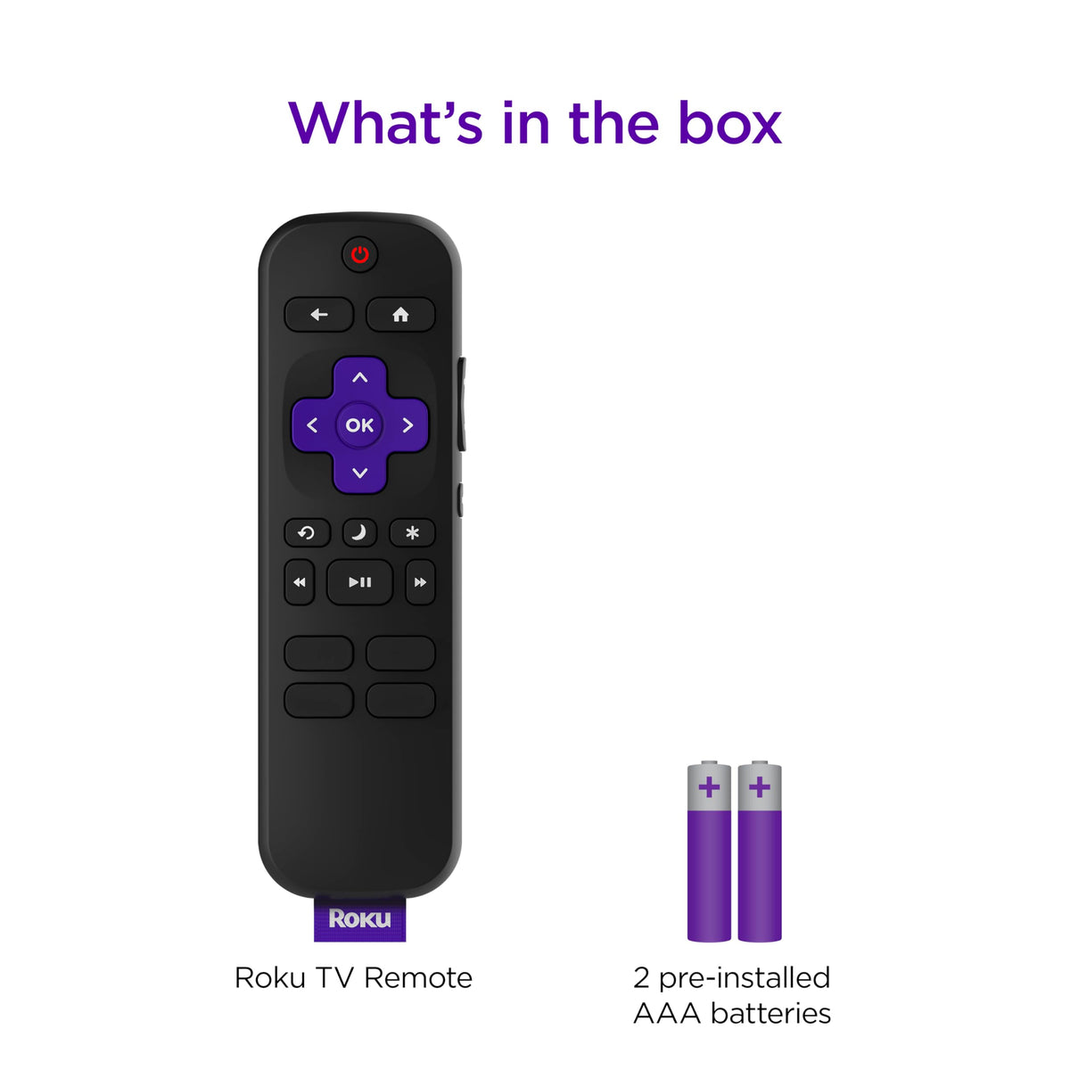 Roku TV Remote Control (Official Manufacturer Product) | Simple Setup & Pre-Set App Shortcuts - Replacement Remote Compatible with RokuTV Models ONLY (Not Roku Players)