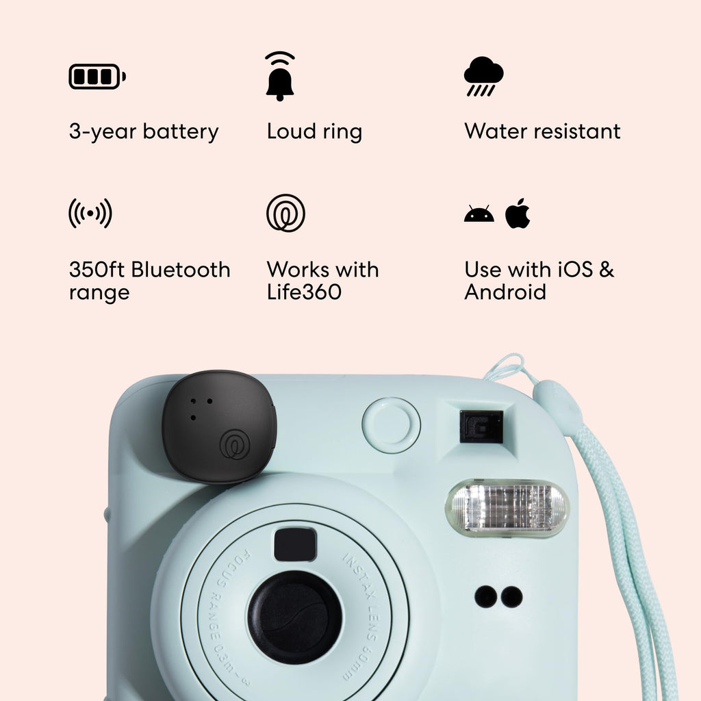 Life360 Tile Sticker - Small Bluetooth Tracker, Remote Finder and Item Locator for Bikes, Glasses and More. Both iOS and Android Compatible. Phone Finder. 1-Pack (Black)