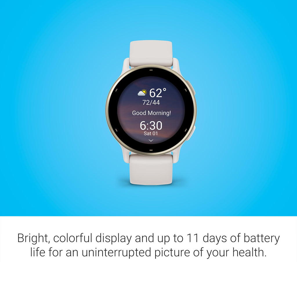Garmin vívoactive® 5, Health & Fitness GPS Smartwatch, 42mm, Ivory | 24/7 Health Monitoring, Built-In Sports Apps, Sleep Coach, Body Battery™ Energy Monitoring, Workout Benefit & Recovery Time