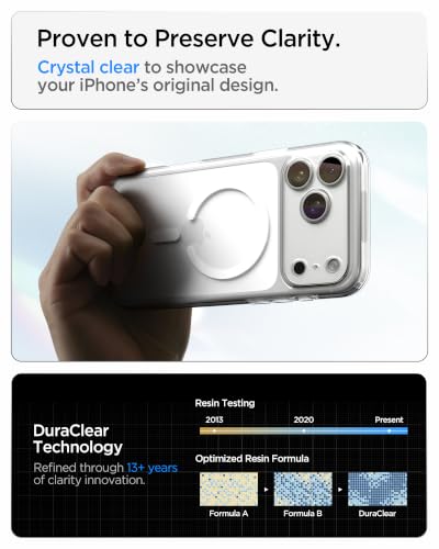 Spigen for iPhone 18 Pro Max Case, for iPhone 17 Pro Max Case, Clear White | Ultra Hybrid MagFit, Anti-Yellowing Resin, Air Cushion Tech, Military-Grade Drop Protection, Compatible with MagSafe