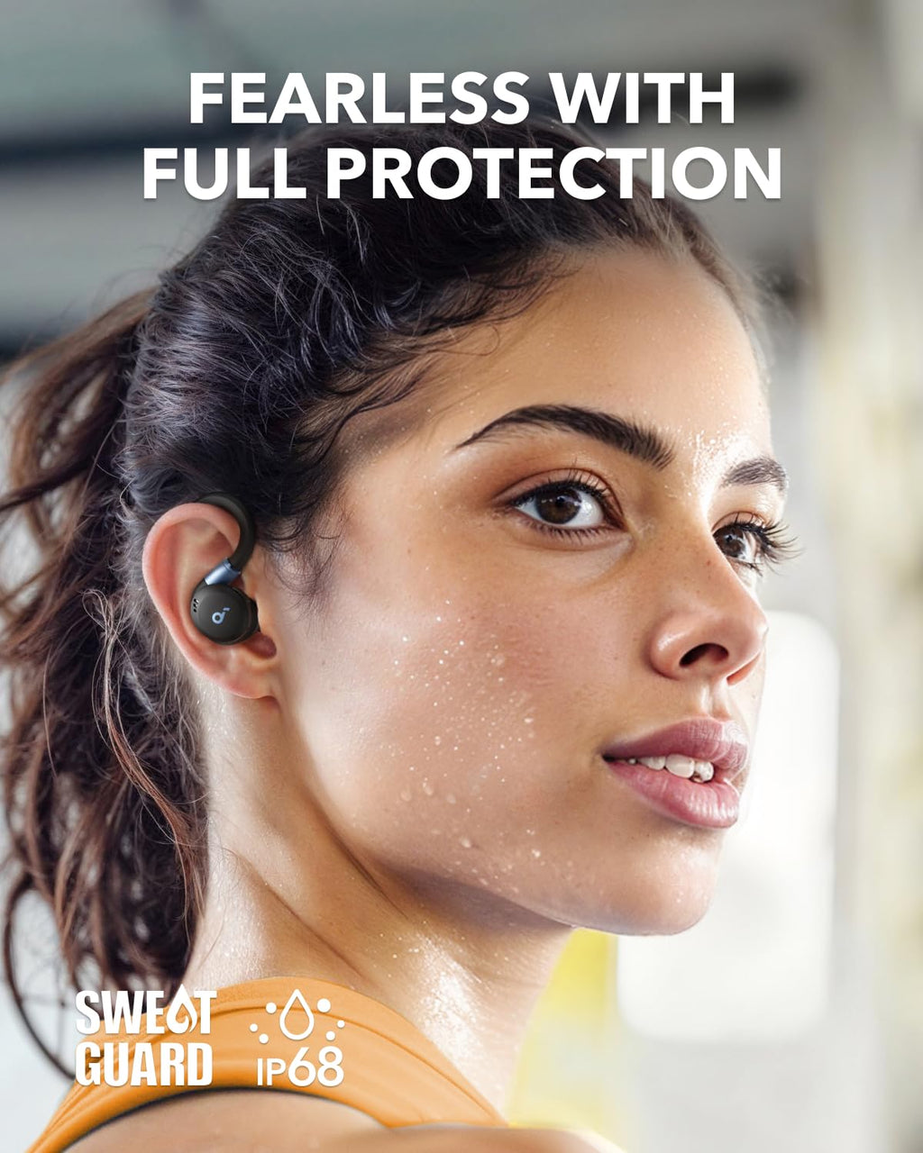 Soundcore Sport X20 by Anker Noise Cancelling Workout Earbuds, Ear Hooks | Rotatable and Extendable Ear Hooks, Deep Bass, IP68 Waterproof, Sweatproof, Dustproof, 48H Playtime, Sport Earbuds for Gym