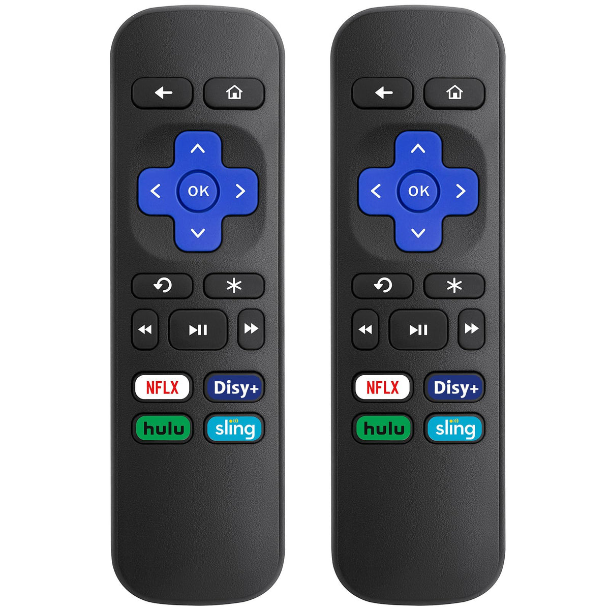 (2 Pack) Replacement Remote for Roku Box Express Player Premiere Control | for Roku 1 2 3 4,NOT for TV or Stick, No Setup Required, Infrared Remote, with User Manual, 4 Shortcuts, ABS Material