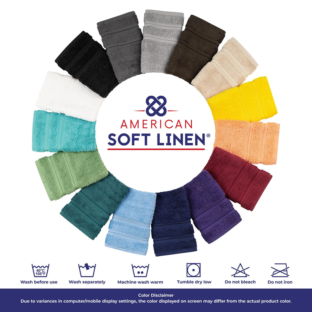 American Soft Linen 100% Cotton Luxury Turkish Towels, 4 PC Bath Towel Set | Soft Absorbent Quick Dry OEKO Tex Standard 100 Certificated Durable Machine Washable Premium Hotel Quality